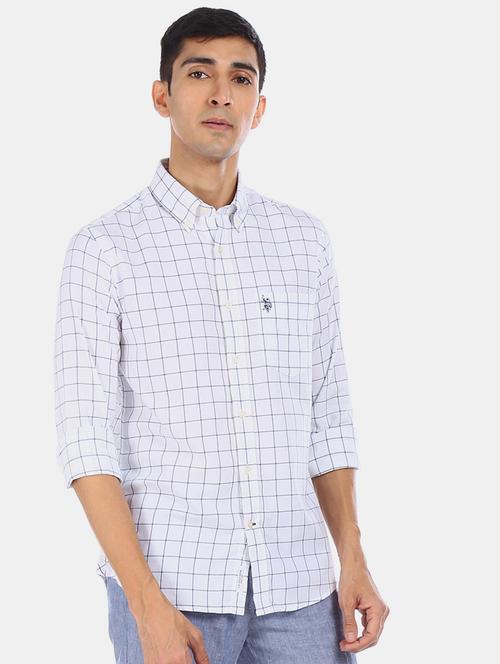 white checkered casual shirt - 17571341 - Standard Image - 1