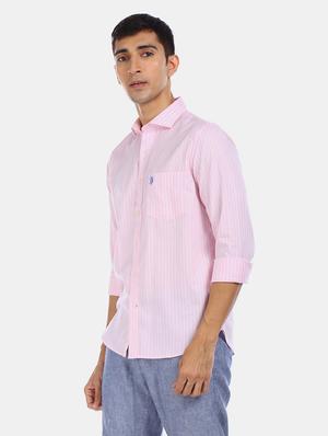 pink striped casual shirt - 17571363 - Standard Image - 2