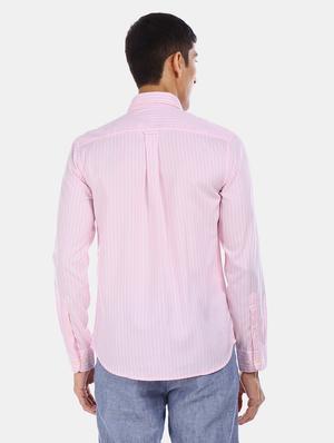 pink striped casual shirt - 17571363 - Standard Image - 3