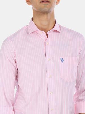 pink striped casual shirt - 17571363 - Standard Image - 5