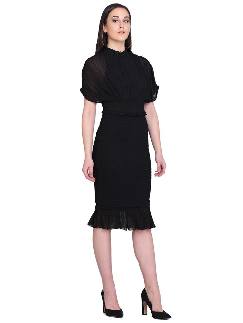 smocked detail bodycon dress - 17571402 - Zoom Image - 2