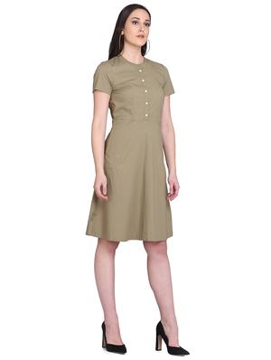 button detail a-line dress - 17571419 - Standard Image - 2