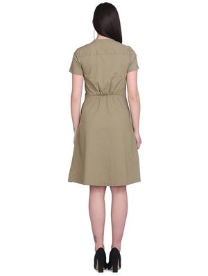 button detail a-line dress - 17571419 - Standard Image - 3