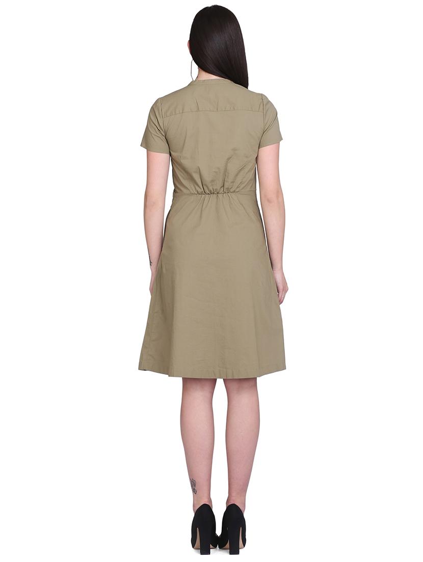button detail a-line dress - 17571419 - Zoom Image - 3