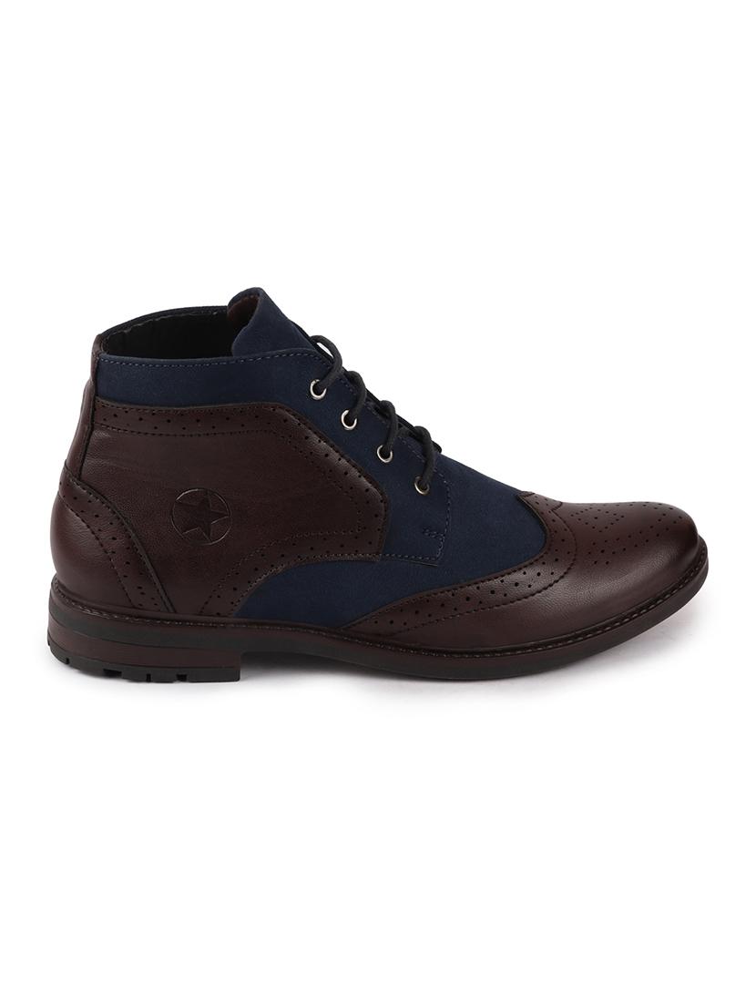 brown pu lace up boots - 17571633 - Zoom Image - 2