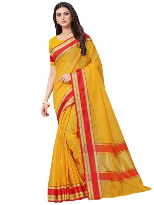 solid bordered maheshwari saree with blouse - 17571667 - Standard Image - 1