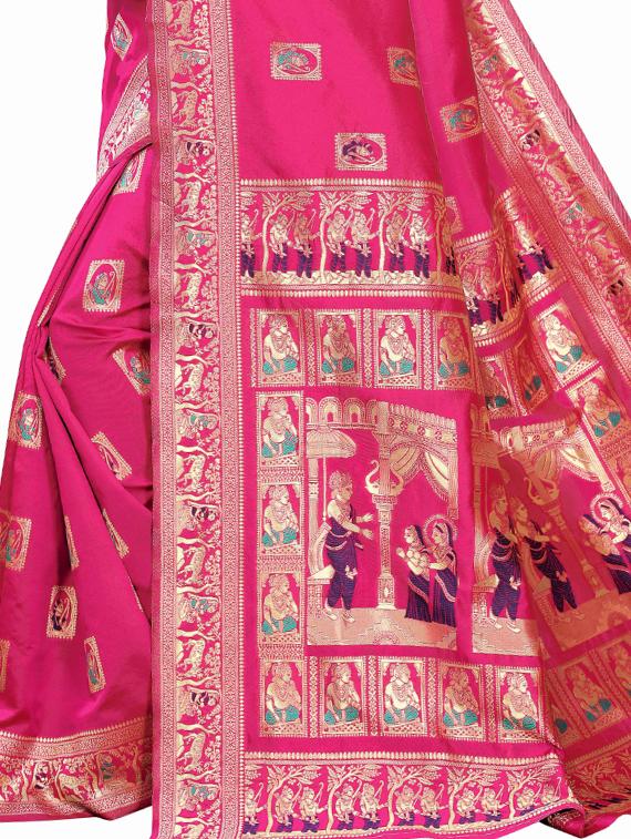 self design baluchari saree with blouse - 17571723 - Zoom Image - 3