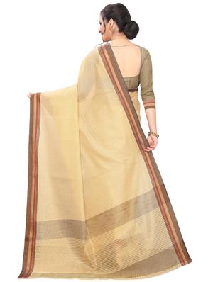 solid bordered maheshwari saree with blouse - 17571799 - Standard Image - 2