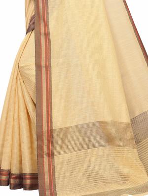 solid bordered maheshwari saree with blouse - 17571799 - Standard Image - 3