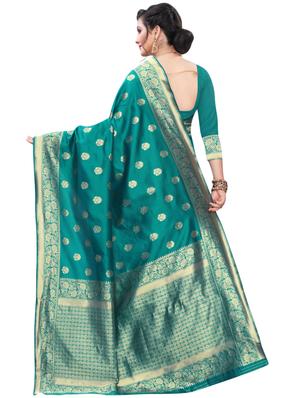 zari work banarasi saree with blouse - 17571820 - Standard Image - 2