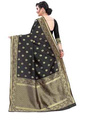zari work banarasi saree with blouse - 17571821 - Standard Image - 2