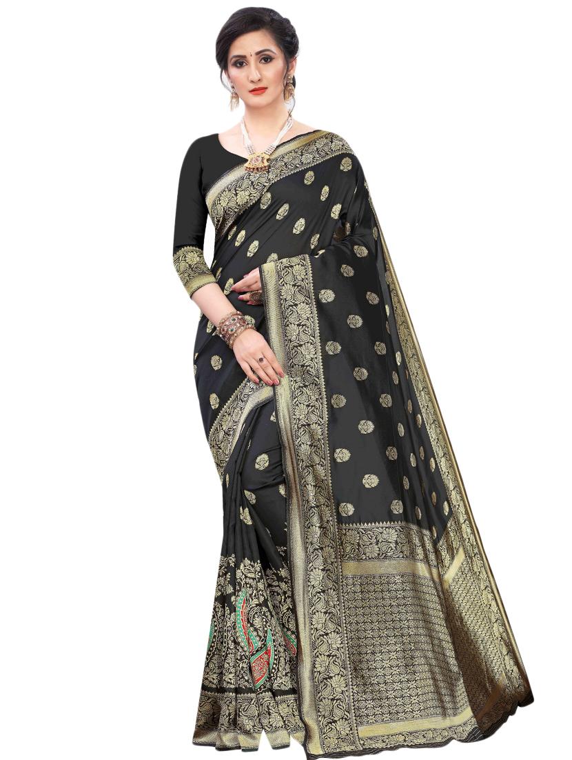 zari work banarasi saree with blouse - 17571821 - Zoom Image - 1