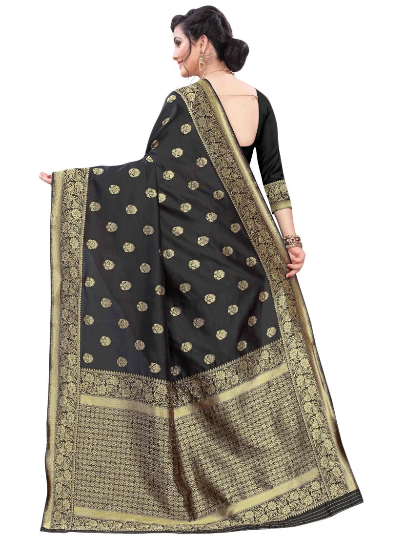 zari work banarasi saree with blouse - 17571821 - Zoom Image - 2