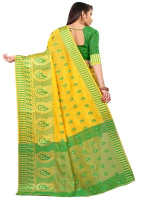 zari work banarasi saree with blouse - 17571831 - Standard Image - 2