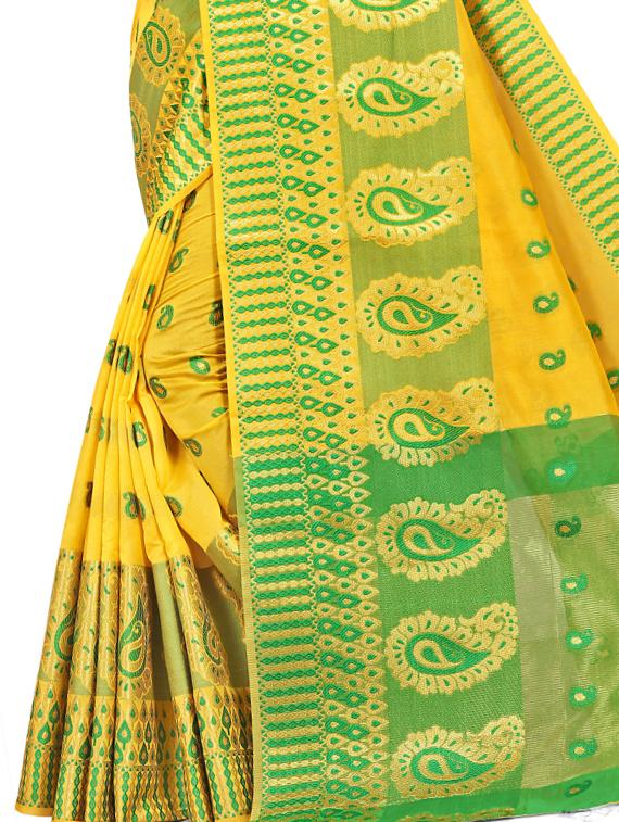 zari work banarasi saree with blouse - 17571831 - Zoom Image - 3