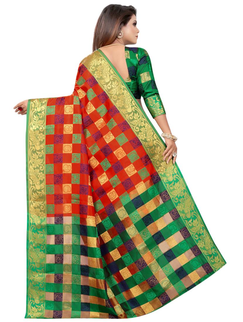 zari work banarasi saree with blouse - 17571832 - Zoom Image - 2