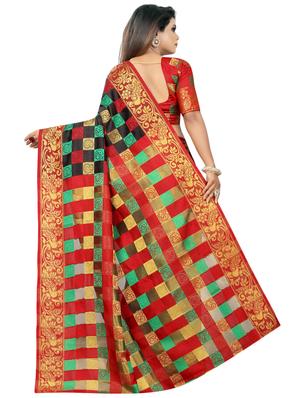 zari work banarasi saree with blouse - 17571837 - Standard Image - 2
