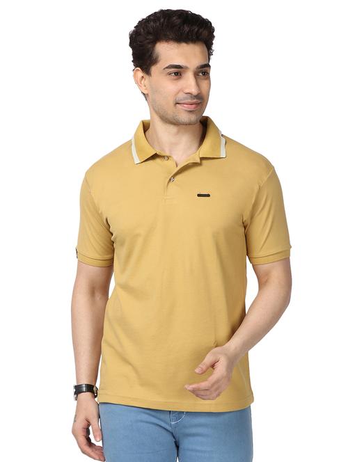 mustard solid polo t-shirt - 17572318 - Standard Image - 1