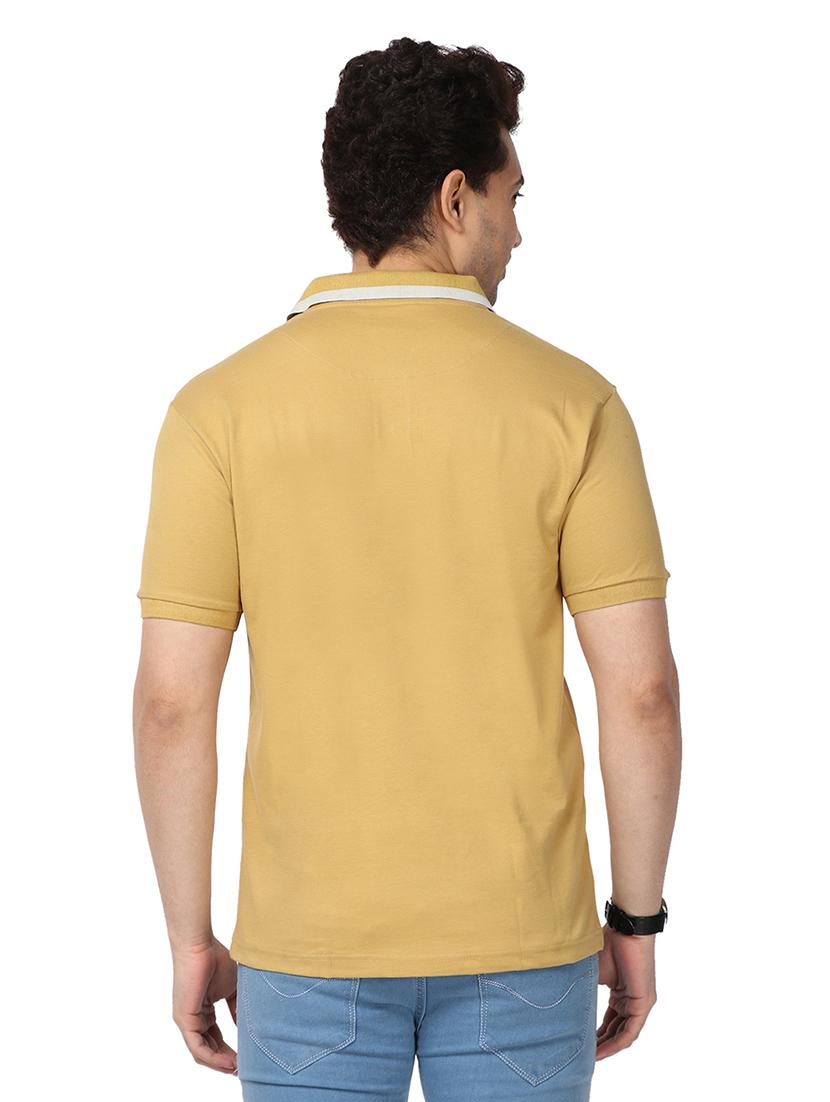 mustard solid polo t-shirt - 17572318 - Zoom Image - 3