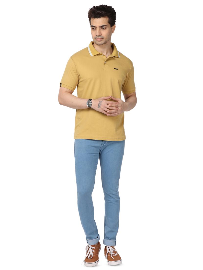 mustard solid polo t-shirt - 17572318 - Zoom Image - 4