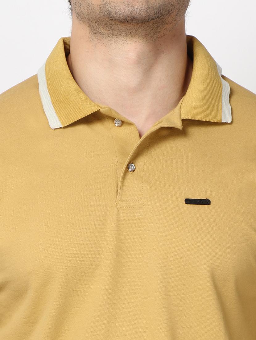 mustard solid polo t-shirt - 17572318 - Zoom Image - 5