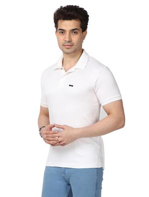 white solid polo t-shirt - 17572319 - Standard Image - 2