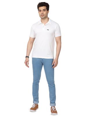 white solid polo t-shirt - 17572319 - Standard Image - 4