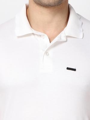white solid polo t-shirt - 17572319 - Standard Image - 5