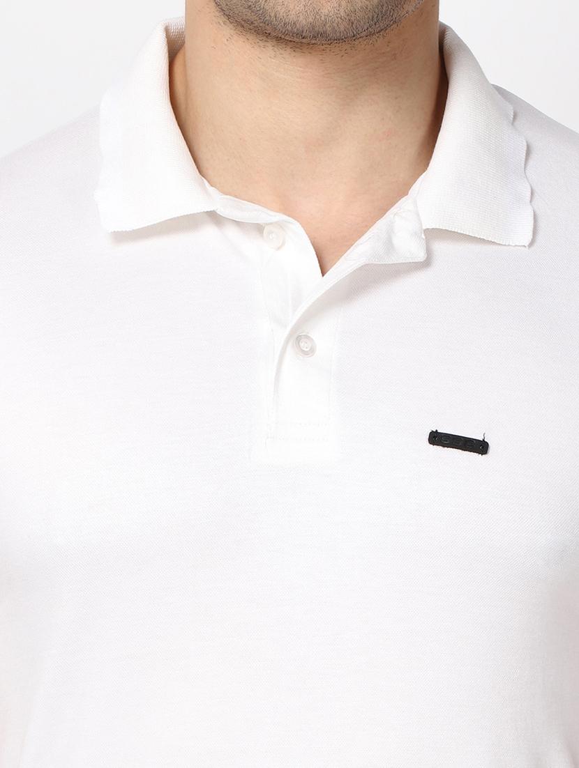 white solid polo t-shirt - 17572319 - Zoom Image - 5