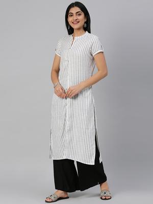 striped straight kurta - 17572343 - Standard Image - 2