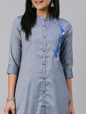 striped straight kurta - 17572348 - Standard Image - 5