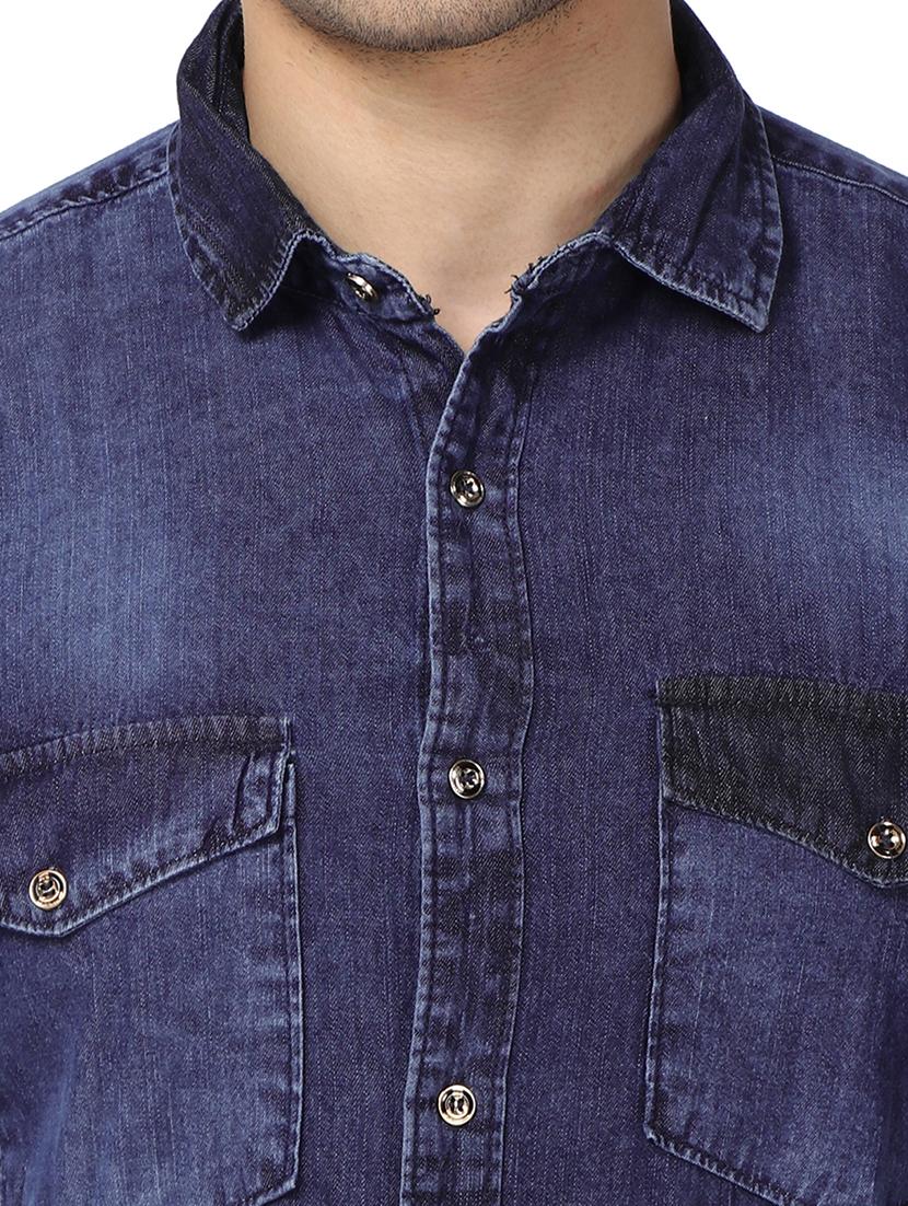 blue faded denim casual shirt - 17572401 - Zoom Image - 5