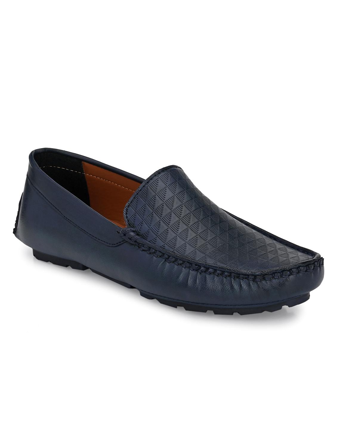 blue leather slip on loafers - 17572702 - Zoom Image - 1