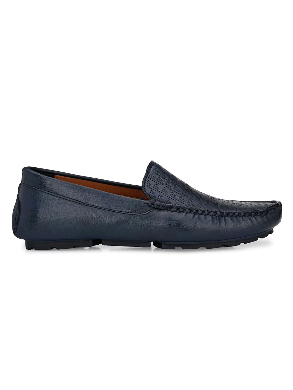 blue leather slip on loafers - 17572702 - Zoom Image - 2