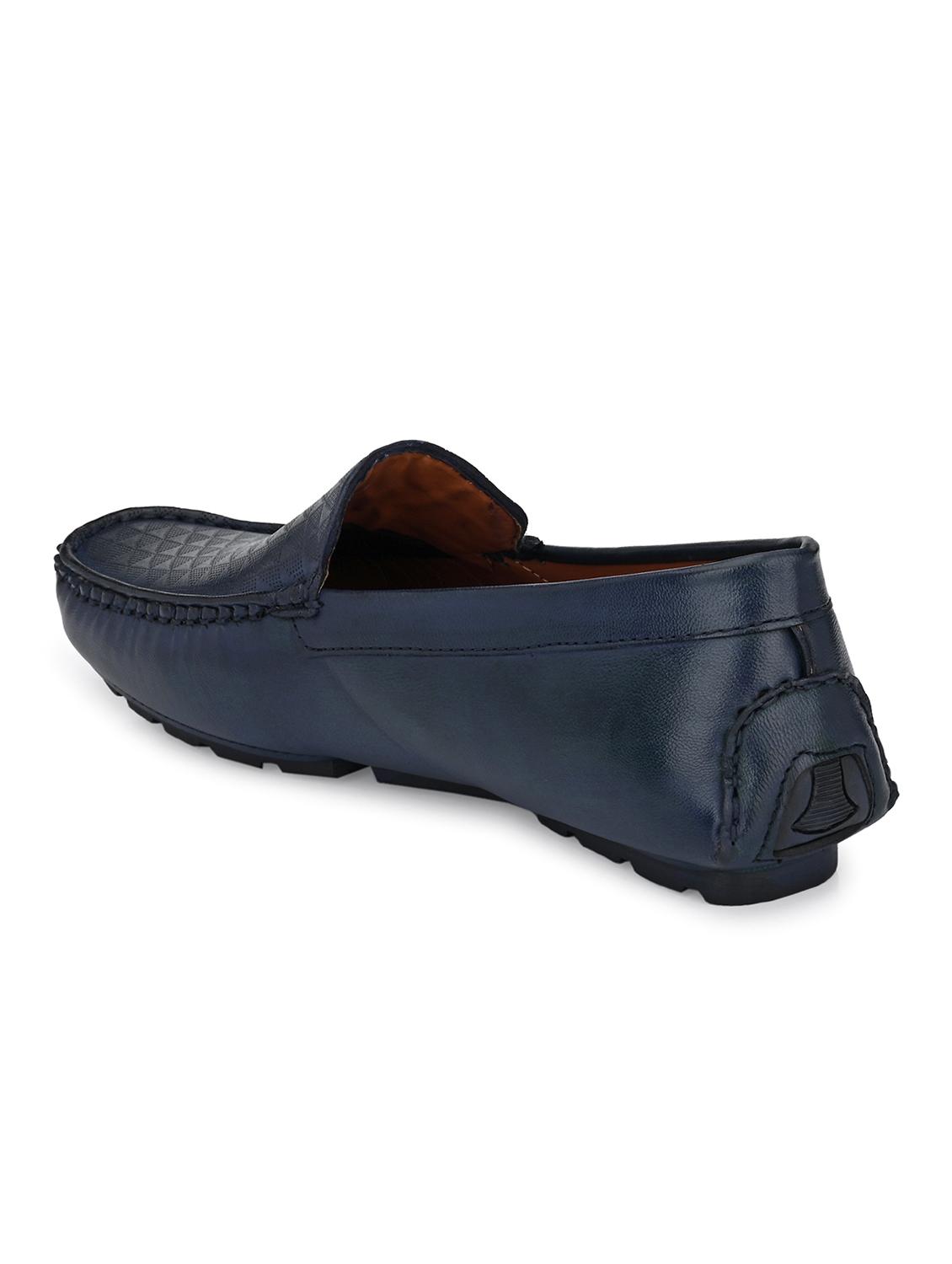 blue leather slip on loafers - 17572702 - Zoom Image - 3