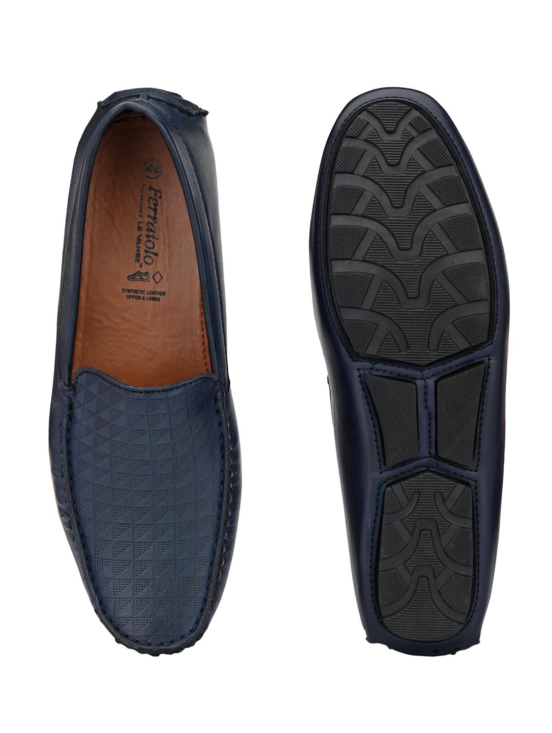 blue leather slip on loafers - 17572702 - Zoom Image - 4