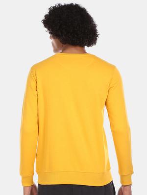 mustard chest print sweatshirt - 17572751 - Standard Image - 3