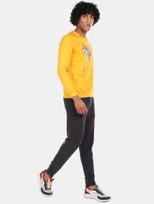 mustard chest print sweatshirt - 17572751 - Standard Image - 4