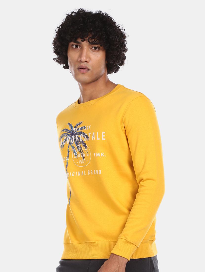 mustard chest print sweatshirt - 17572751 - Zoom Image - 2