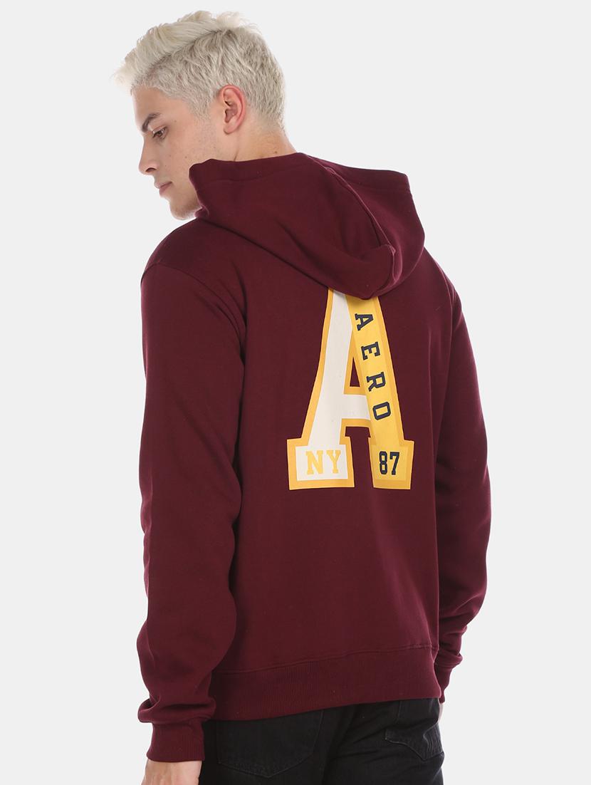 maroon printed sweatshirt - 17572764 - Zoom Image - 3