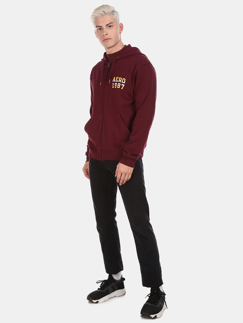 maroon printed sweatshirt - 17572764 - Zoom Image - 4