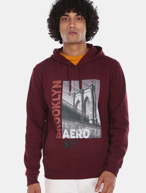 maroon printed sweatshirt - 17572768 - Standard Image - 1