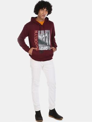 maroon printed sweatshirt - 17572768 - Standard Image - 4