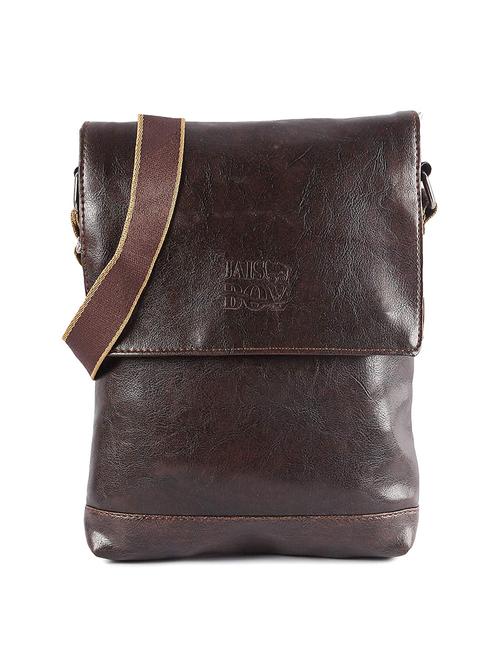 brown leatherette (pu) messenger bag - 17572905 - Standard Image - 1