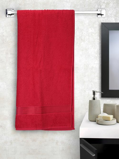 lorena 100% cotton super-soft terry towels -1pc bath towel (d`ross) solid-red - 17572915 - Standard Image - 1