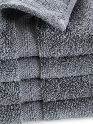 bianca zero-twist 100% cotton ultra-fluffy towels -4pc face towel (paradiso) solid-grey - 17572947 - Standard Image - 2