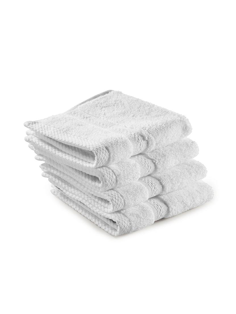 bianca zero-twist 100% cotton ultra-fluffy towels -4pc face towel (paradiso) solid-white - 17572948 - Zoom Image - 1
