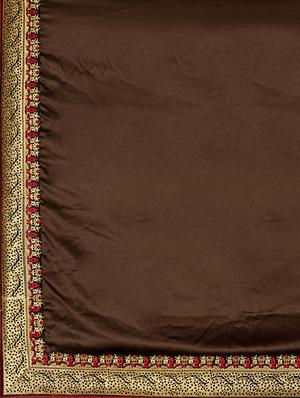lace bordered embroidered saree with blouse - 17572964 - Standard Image - 4