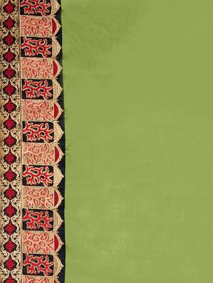 lace bordered embroidered saree with blouse - 17572971 - Standard Image - 4
