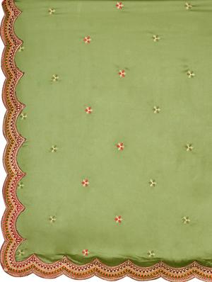 solid bordered saree with blouse - 17572979 - Standard Image - 4